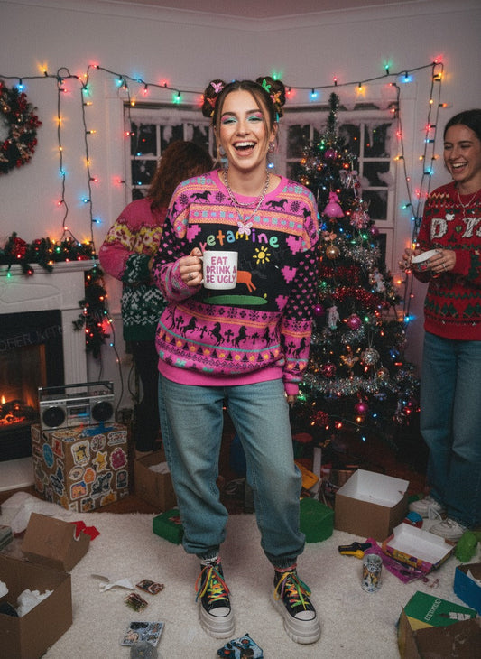 Y2K Christmas Knit Sweatshirt Hot Sale for 2025 Holiday