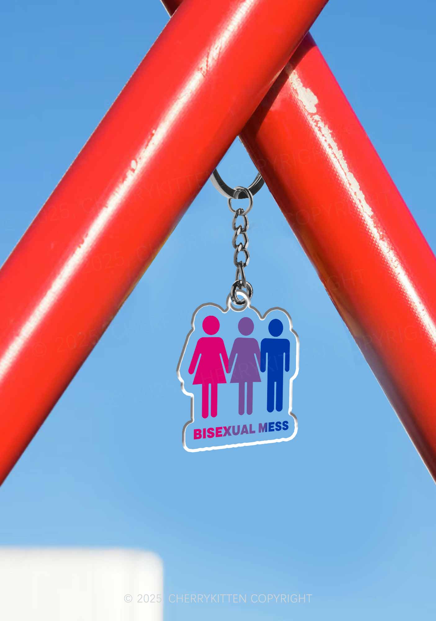 Bisexual Mess Love Pride 1Pc Y2K Keychain Cherrykitten