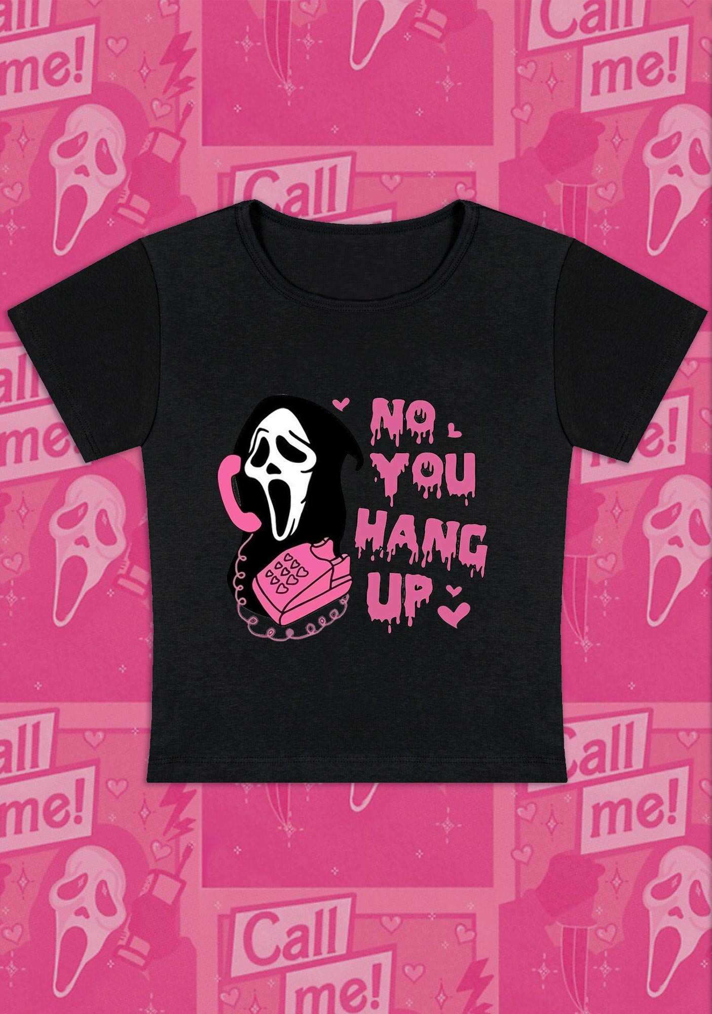 Halloween No You Hang Up Y2K Baby Tee