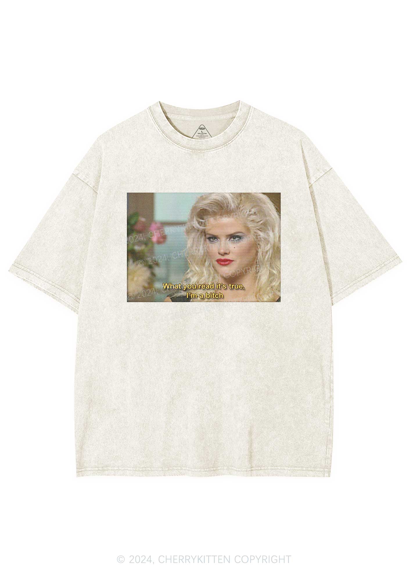 I'm A Bxxch Y2K Washed Tee Cherrykitten