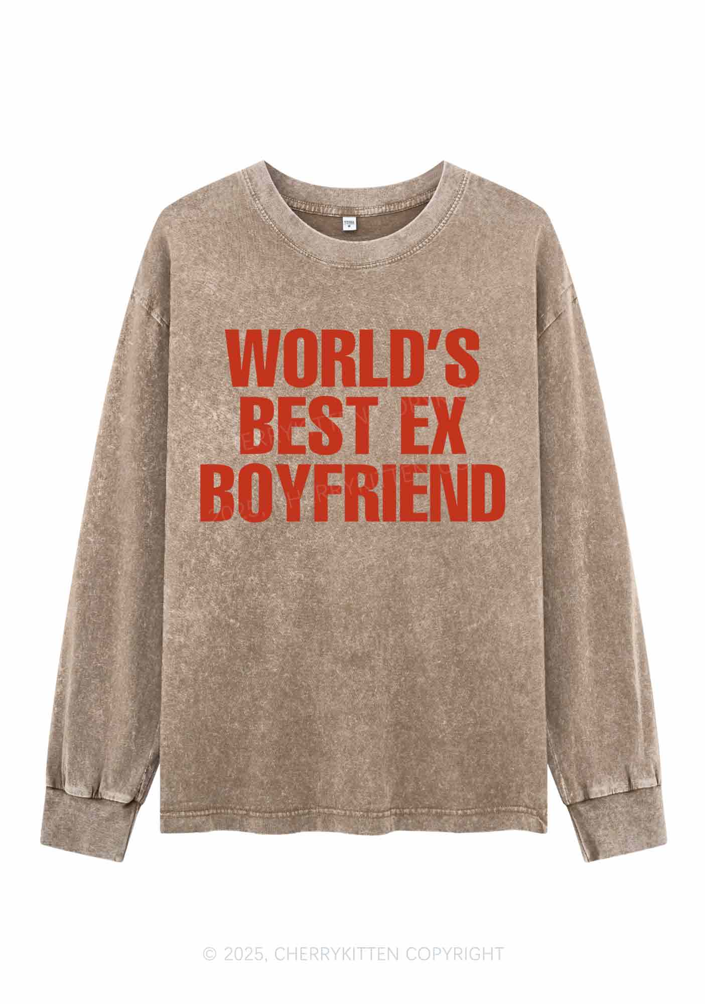 Best Ex Boyfriend Y2K Washed Long Sleeves Cherrykitten