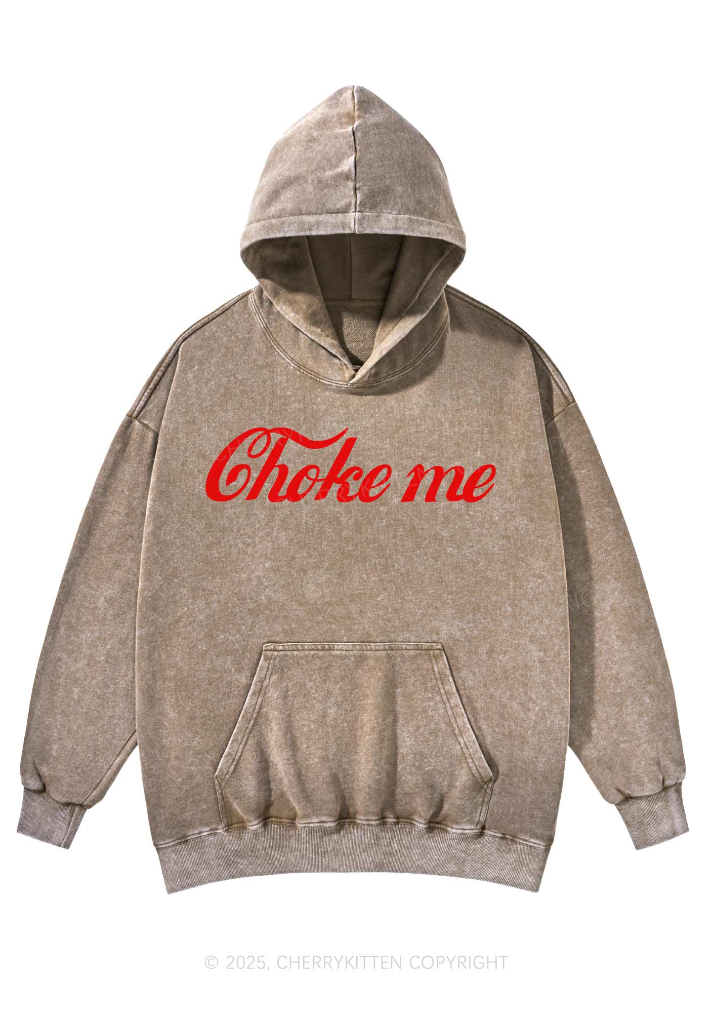 Choke Me Y2K Washed Hoodie Cherrykitten
