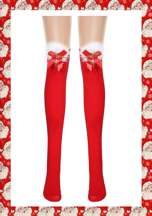 Y2K Red Bow Feather Christmas Stockings