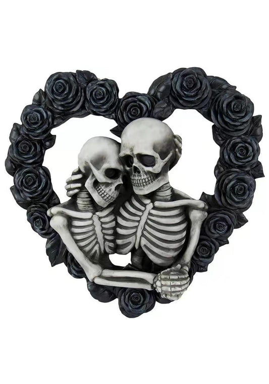Christmas Y2K Skeleton Couple Rose Heart Garland Pendant Cherrykitten