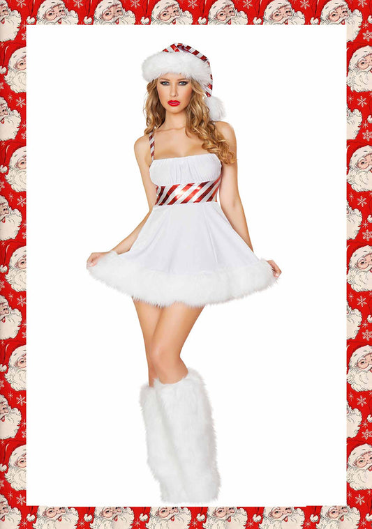 White Christmas Girl Outfit Y2K Cosplay Costume
