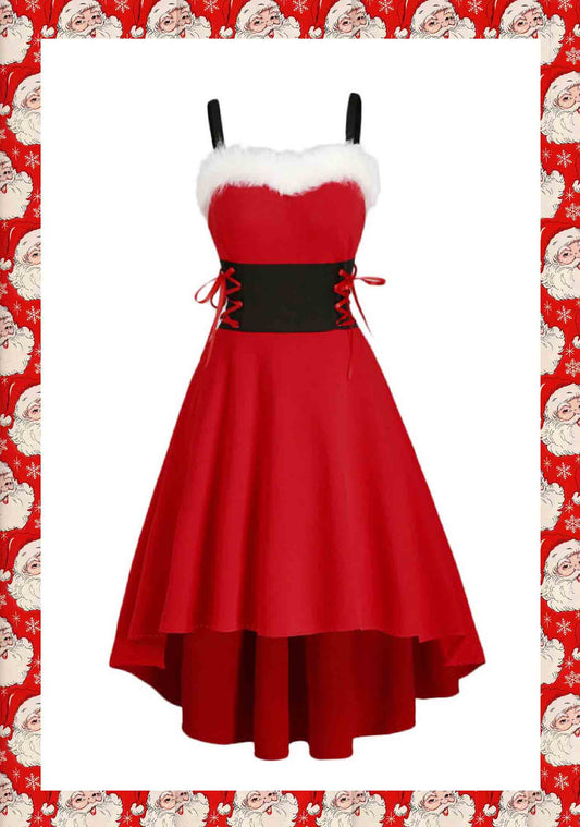 Christmas Sleeveless Sling Dress Y2K Cosplay Costume Cherrykitten