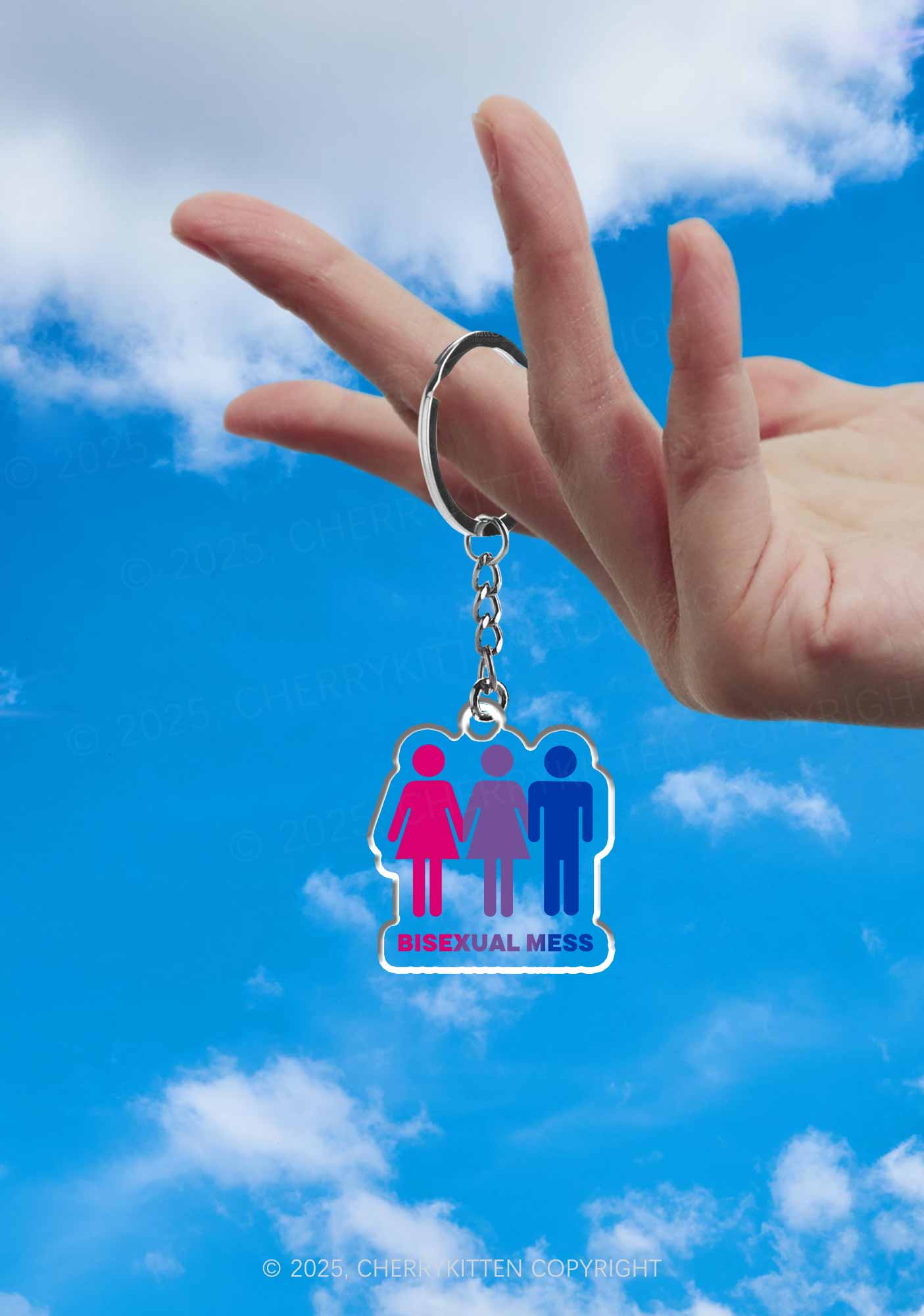 Bisexual Mess Love Pride 1Pc Y2K Keychain Cherrykitten