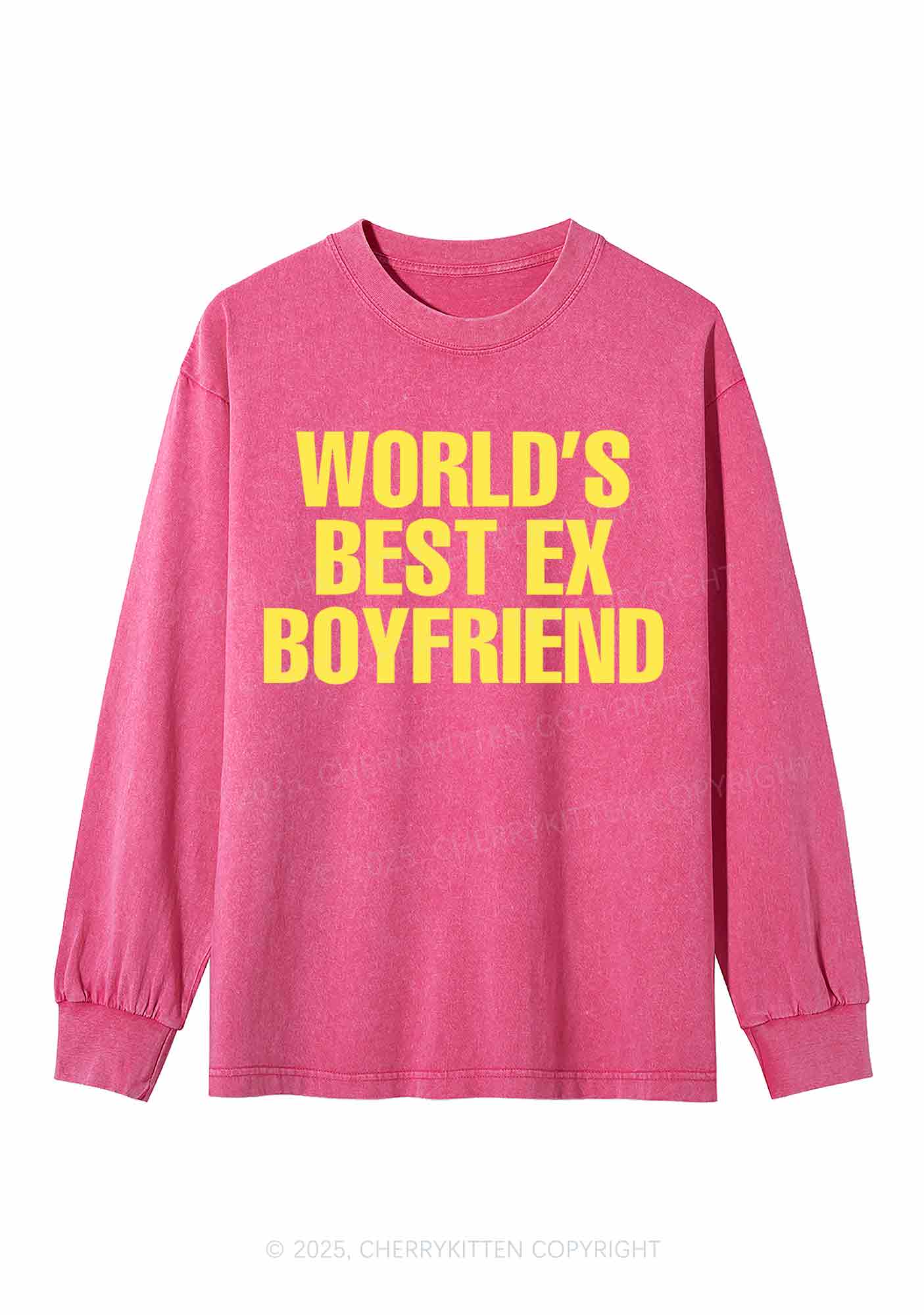 Best Ex Boyfriend Y2K Washed Long Sleeves Cherrykitten