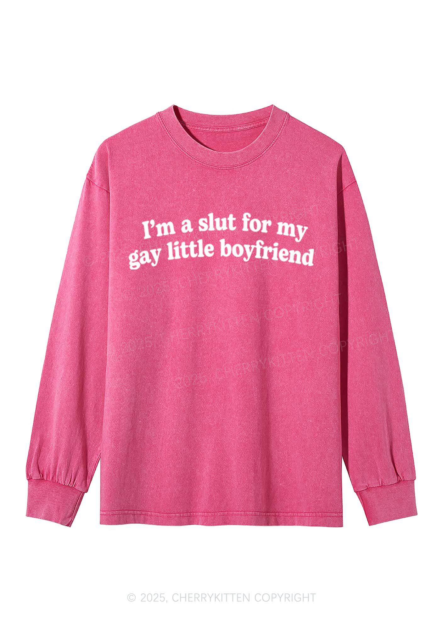 Slxt For My Gay BF Y2K Washed Long Sleeves Cherrykitten