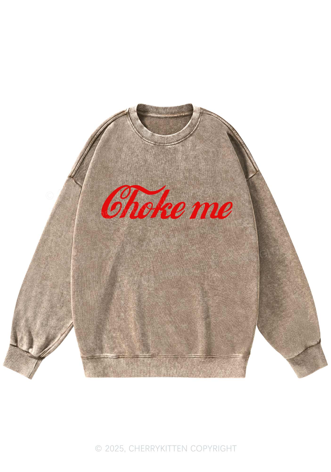 Choke Me Y2K Washed Sweatshirts Cherrykitten