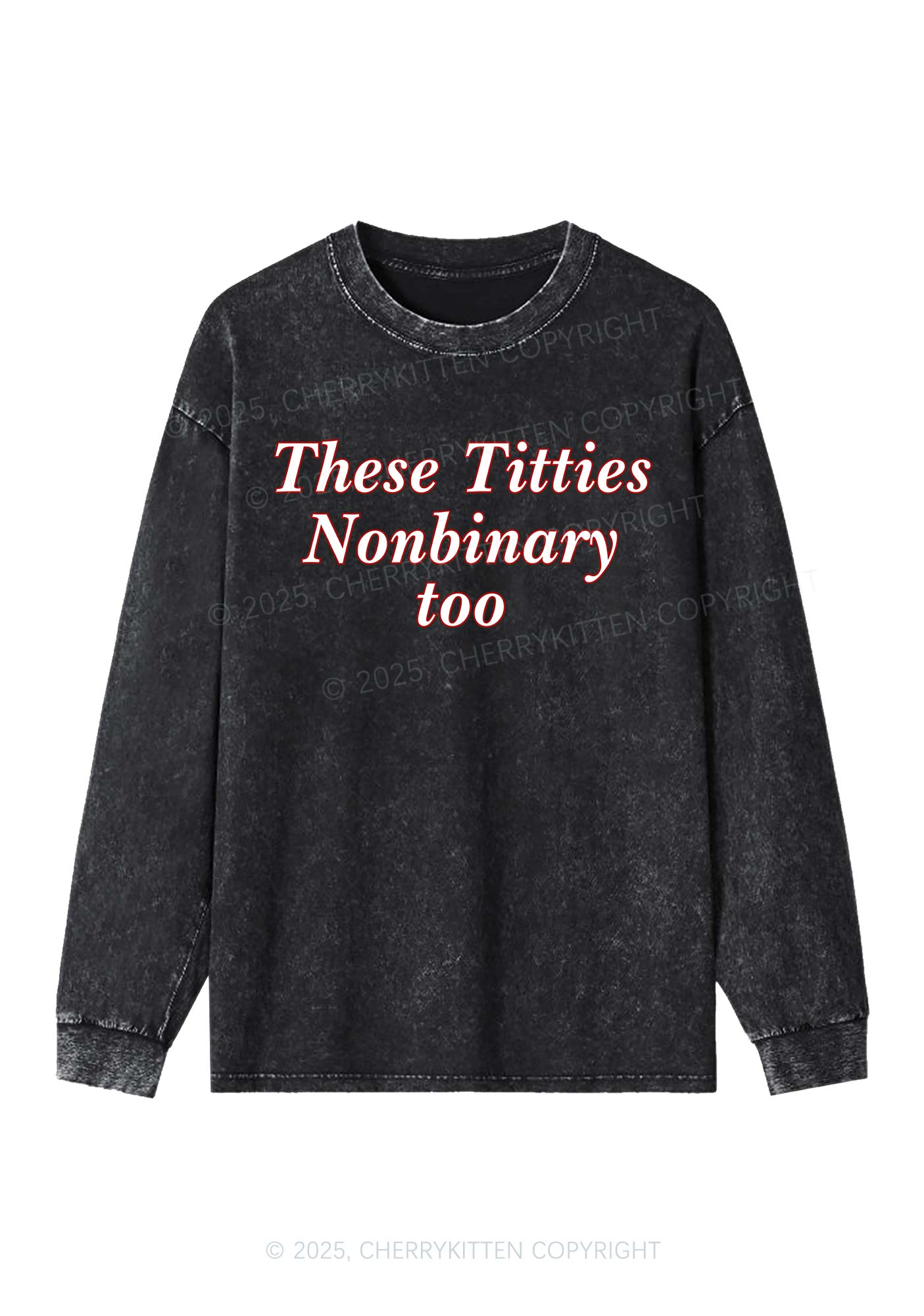 Txtties Nonbinary Too Y2K Washed Long Sleeves Cherrykitten