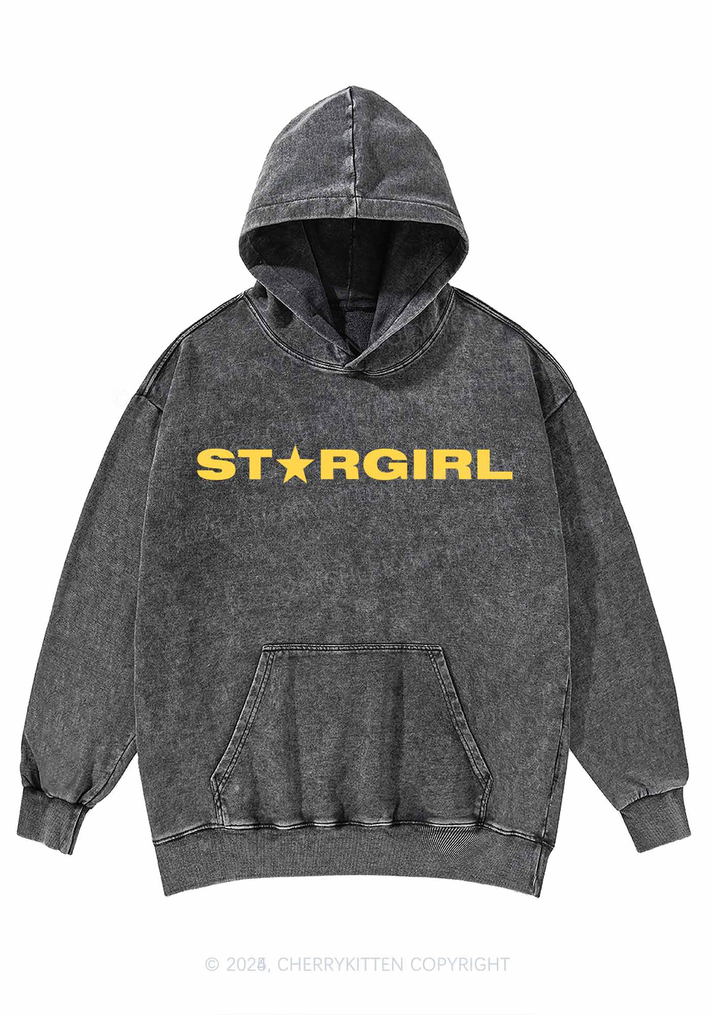 Red Stargirl Y2K Washed Hoodie Cherrykitten