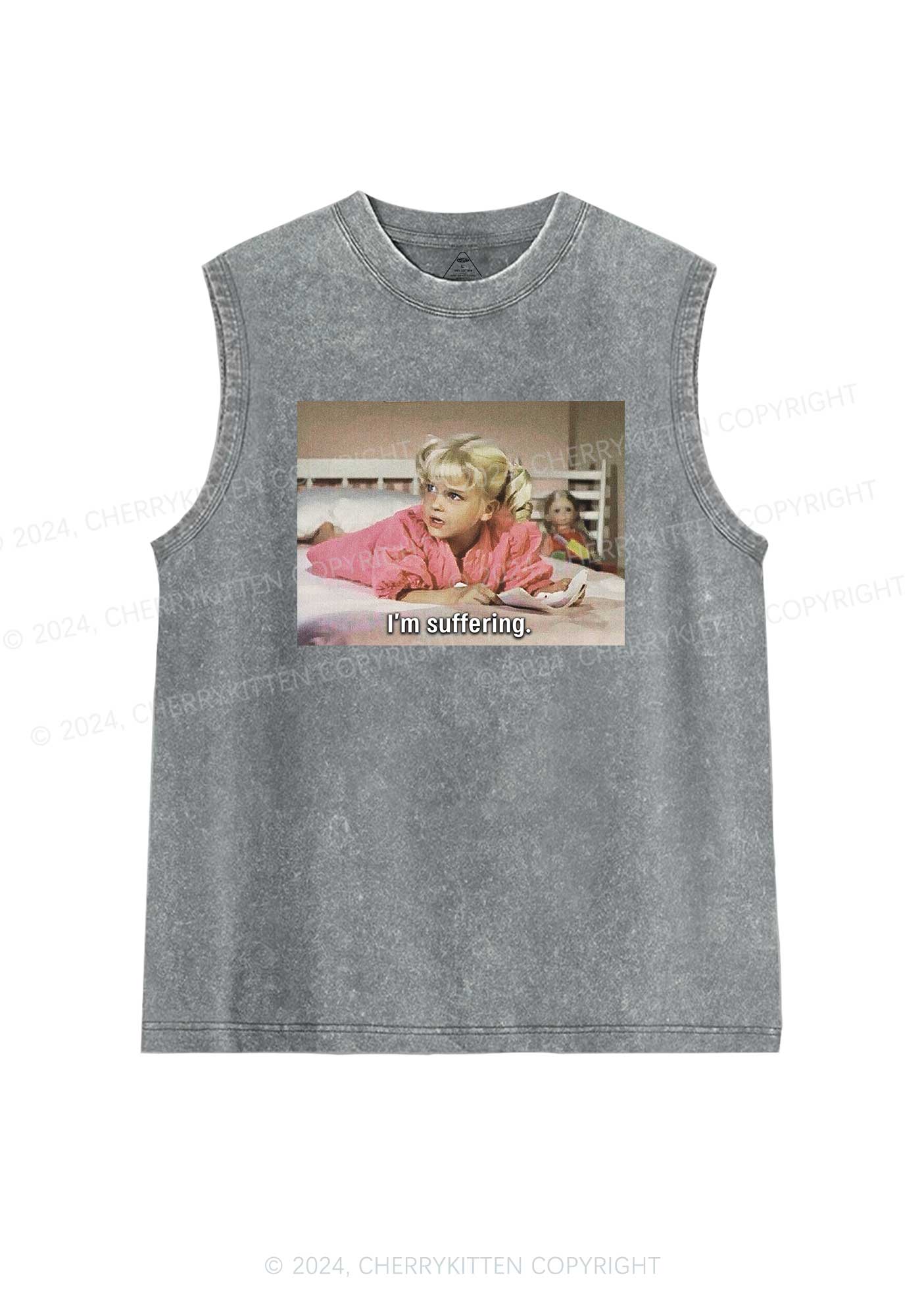 I'm Suffering Y2K Washed Tank Cherrykitten