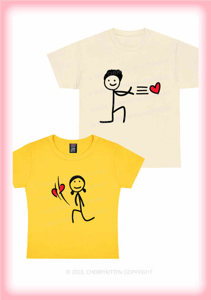 Conveying Love Heart Y2K Valentine's Day Shirt Cherrykitten