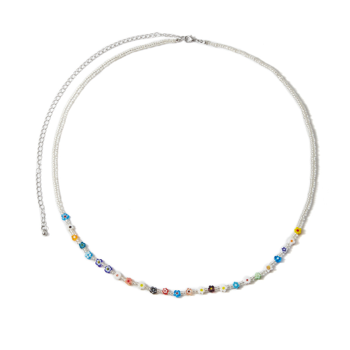 Colorful Daisy Bead Woven Single Layer Waist Chain