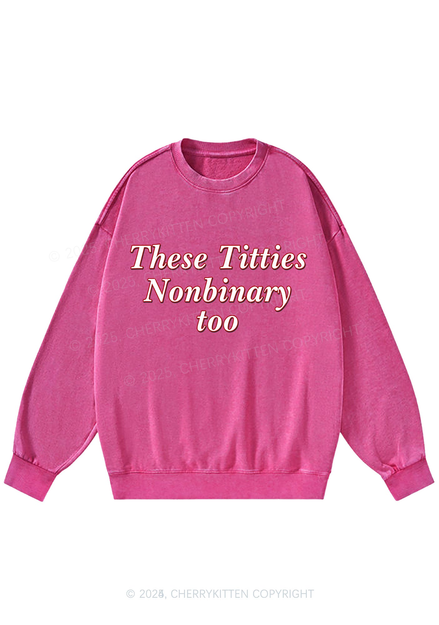 Txtties Nonbinary Too Y2K Washed Sweatshirts Cherrykitten