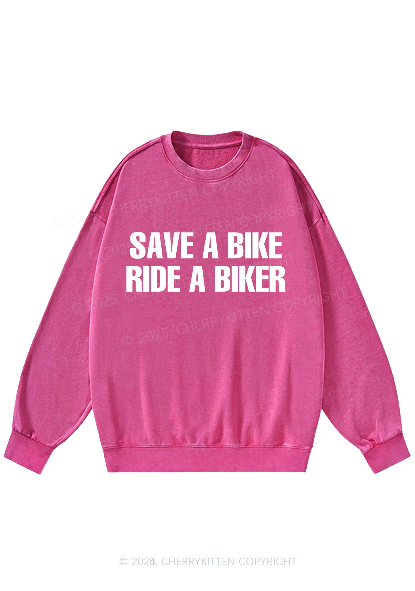 Save Bike Ride Biker Y2K Washed Sweatshirts Cherrykitten