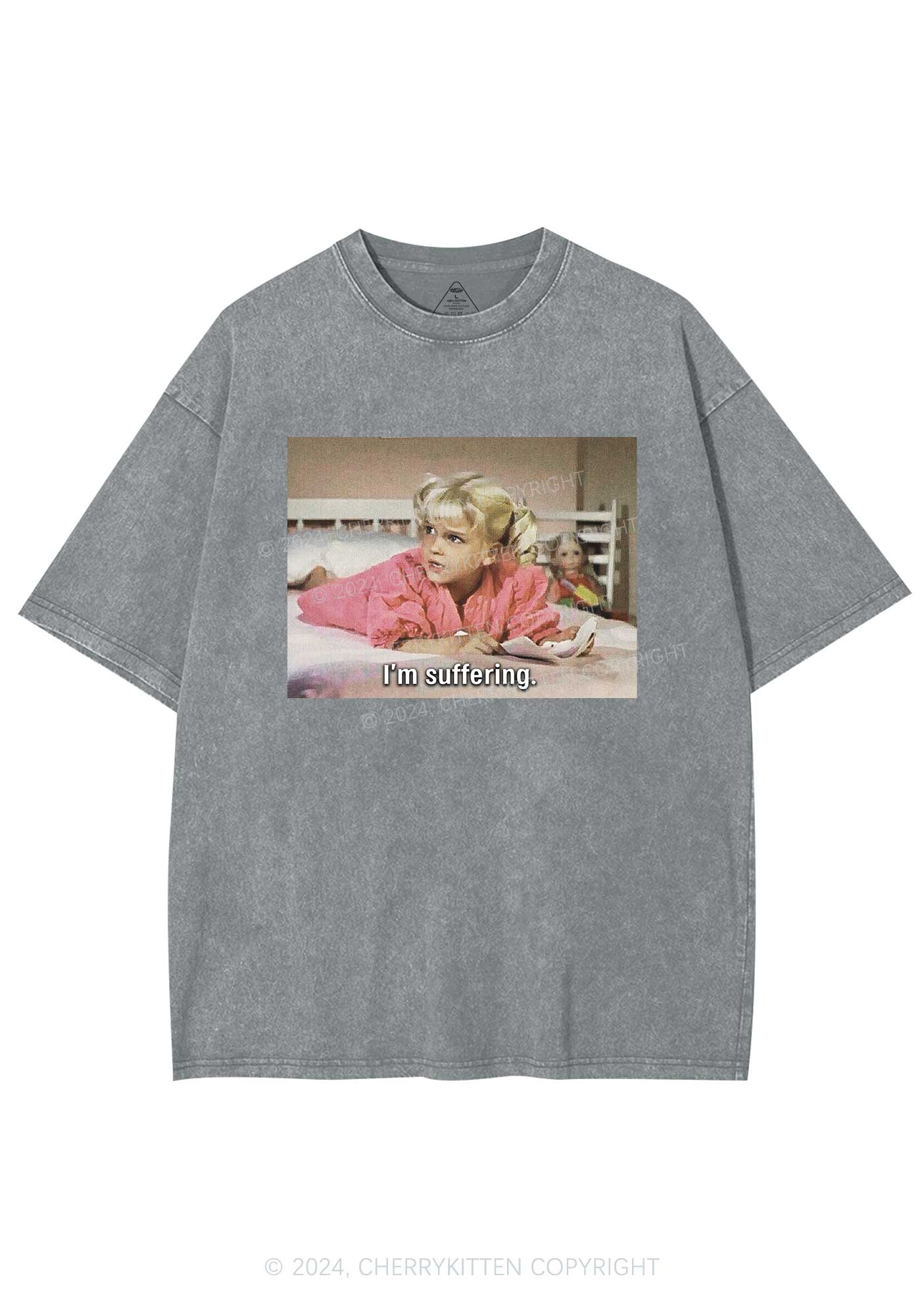I'm Suffering Y2K Washed Tee Cherrykitten