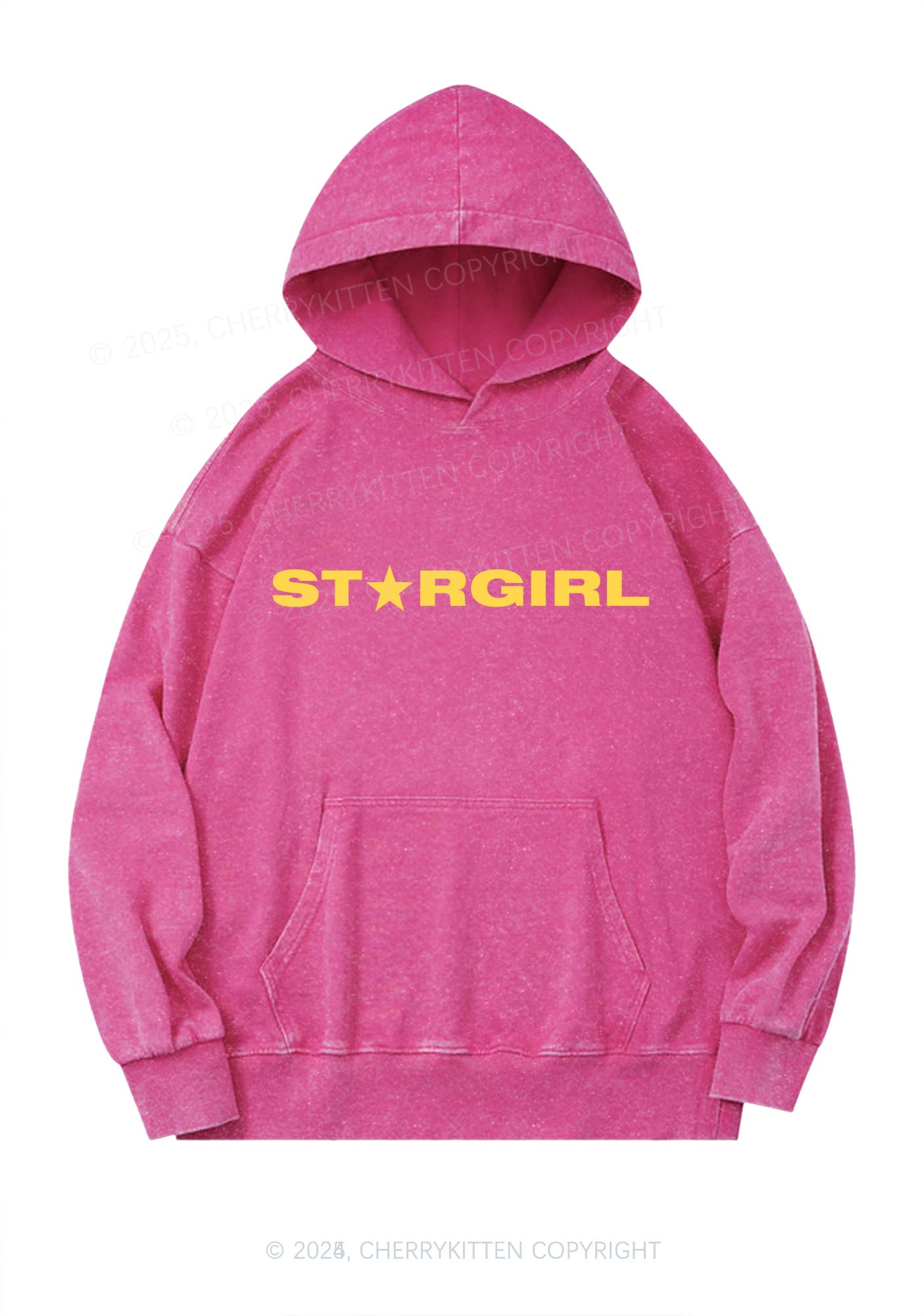 Red Stargirl Y2K Washed Hoodie Cherrykitten
