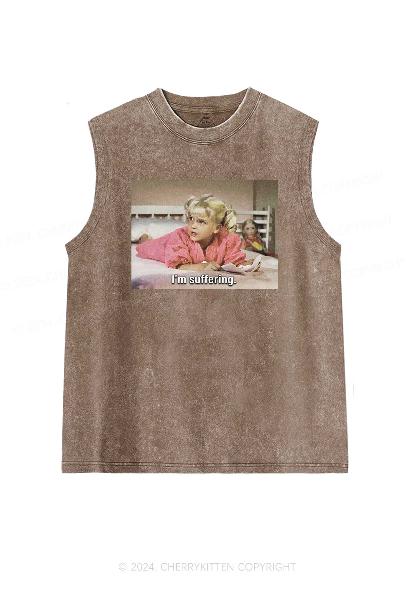 I'm Suffering Y2K Washed Tank Cherrykitten