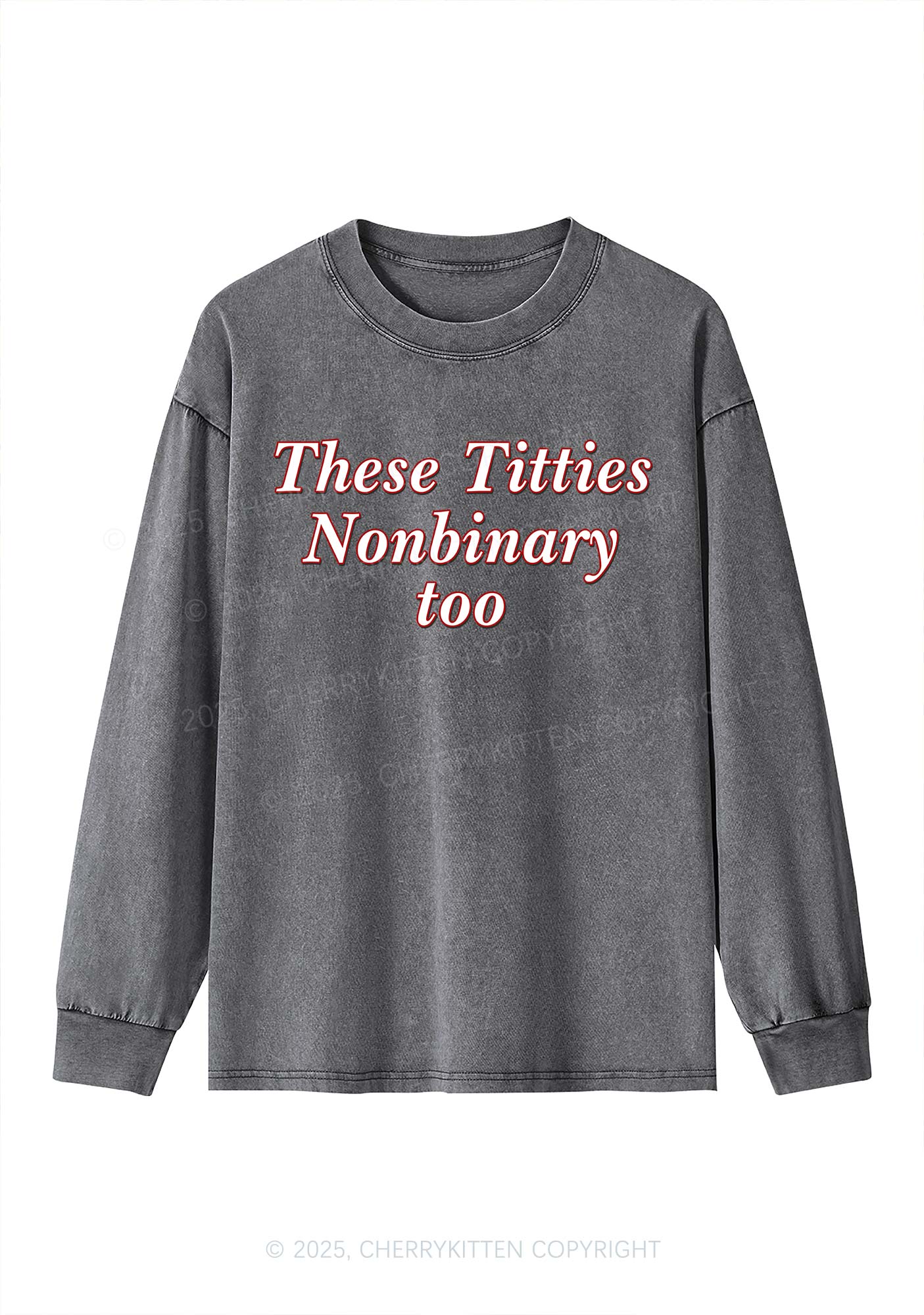 Txtties Nonbinary Too Y2K Washed Long Sleeves Cherrykitten