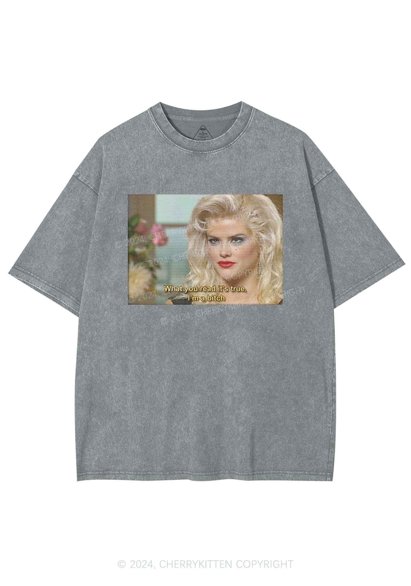 I'm A Bxxch Y2K Washed Tee Cherrykitten