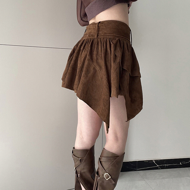 Retro Multi Layer Stitching Irregular Skirt