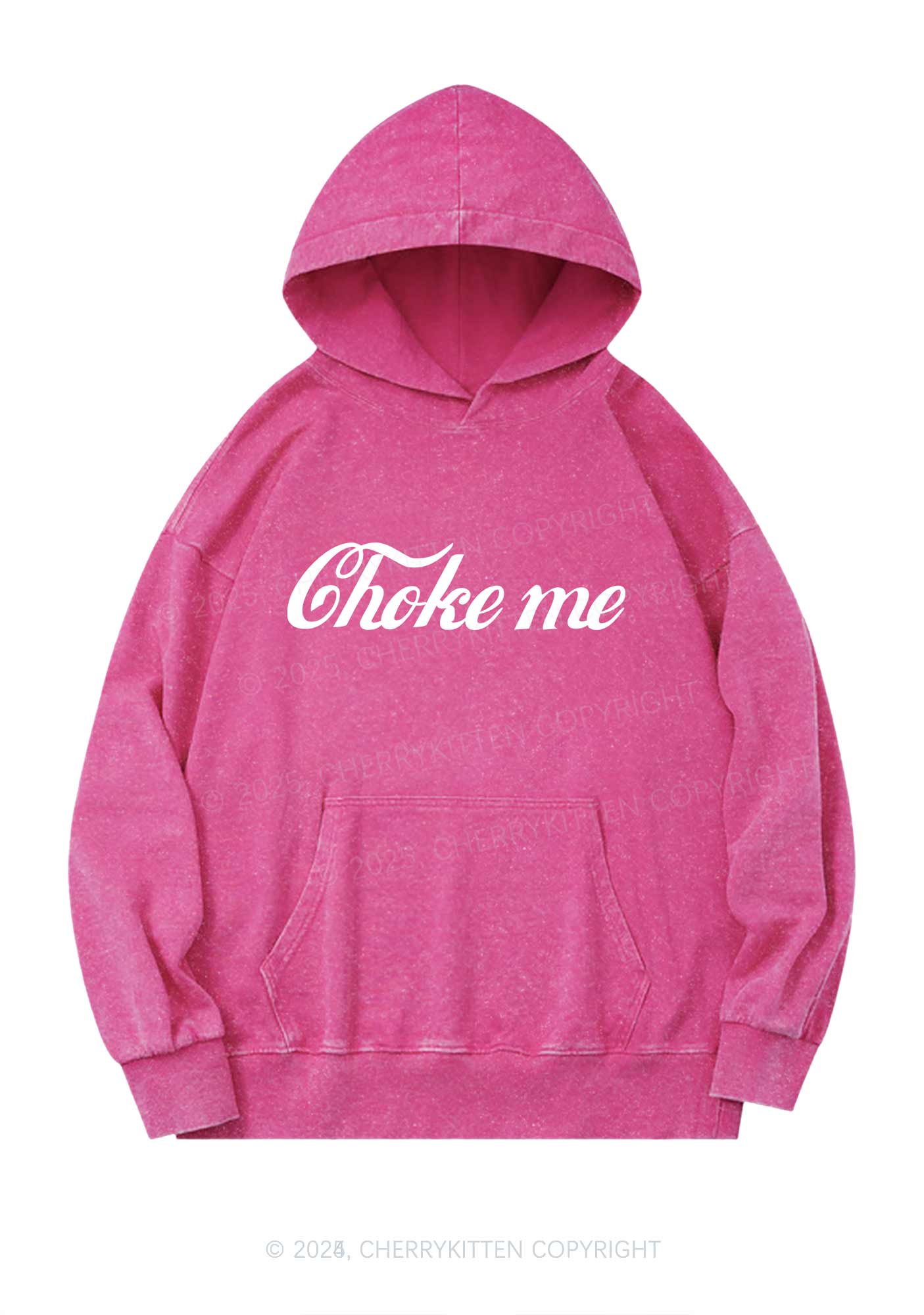 Choke Me Y2K Washed Hoodie Cherrykitten