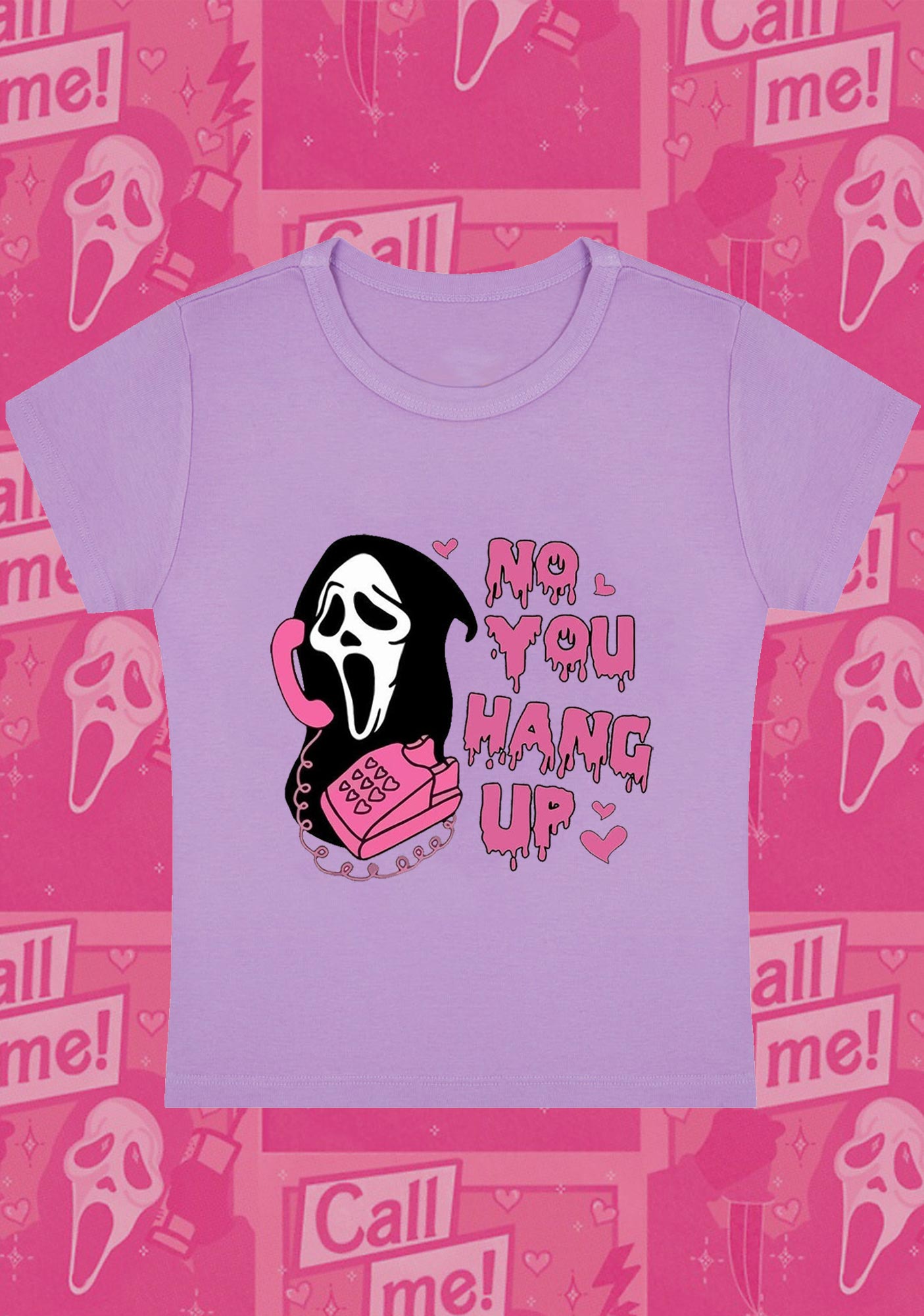 Halloween No You Hang Up Y2K Baby Tee