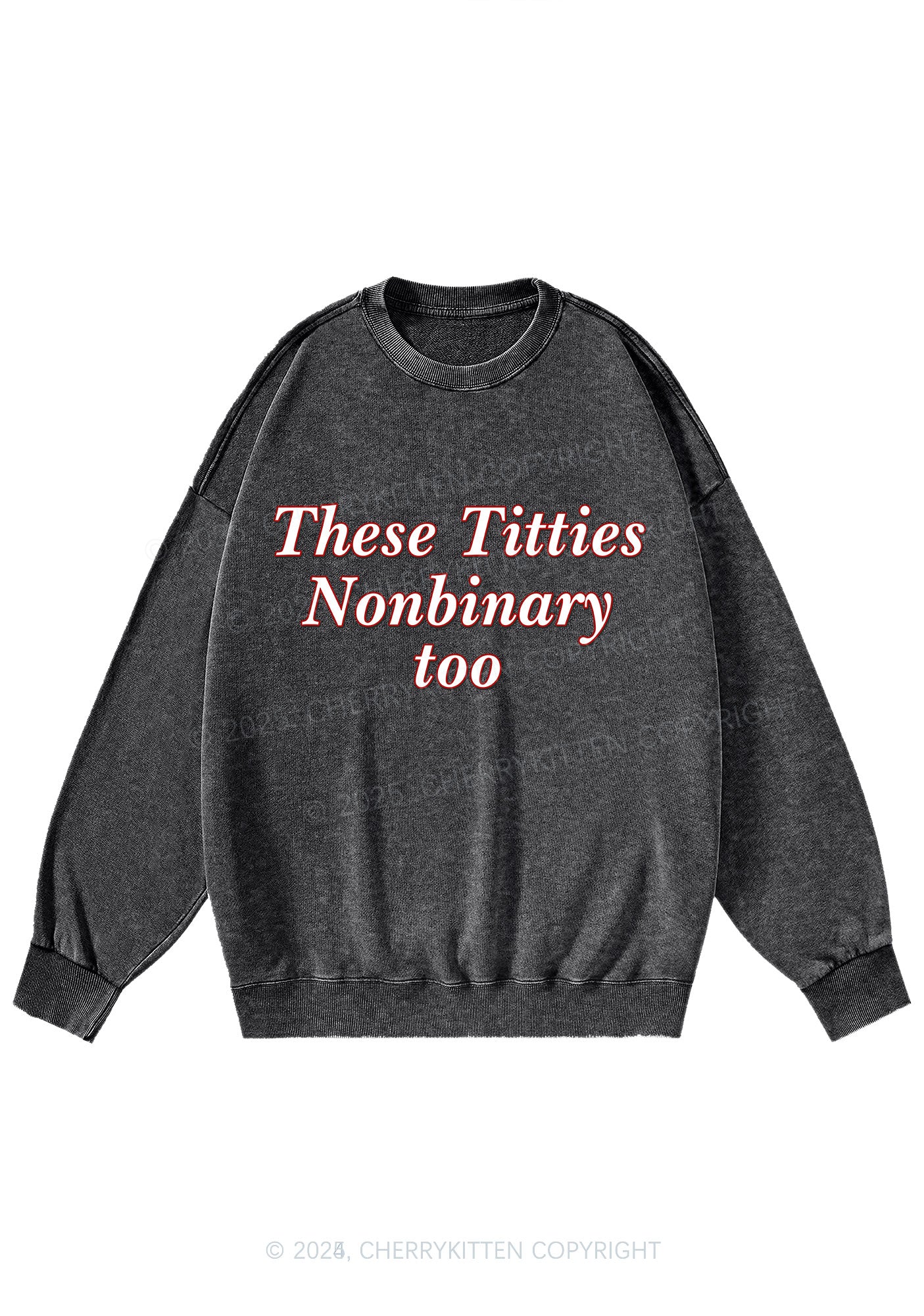 Txtties Nonbinary Too Y2K Washed Sweatshirts Cherrykitten