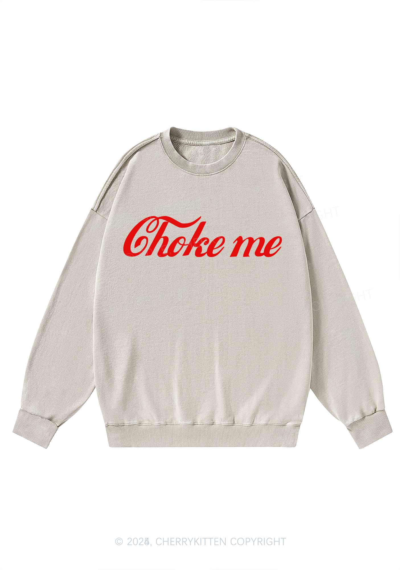 Choke Me Y2K Washed Sweatshirts Cherrykitten