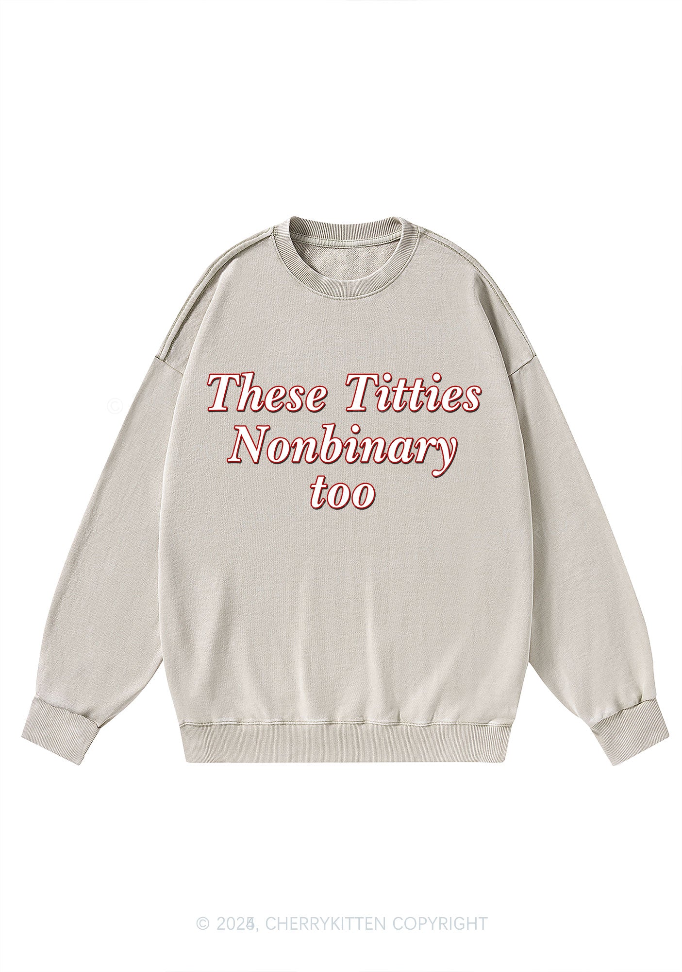 Txtties Nonbinary Too Y2K Washed Sweatshirts Cherrykitten