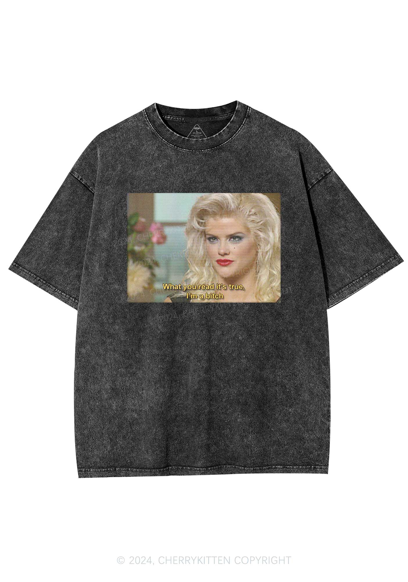 I'm A Bxxch Y2K Washed Tee Cherrykitten