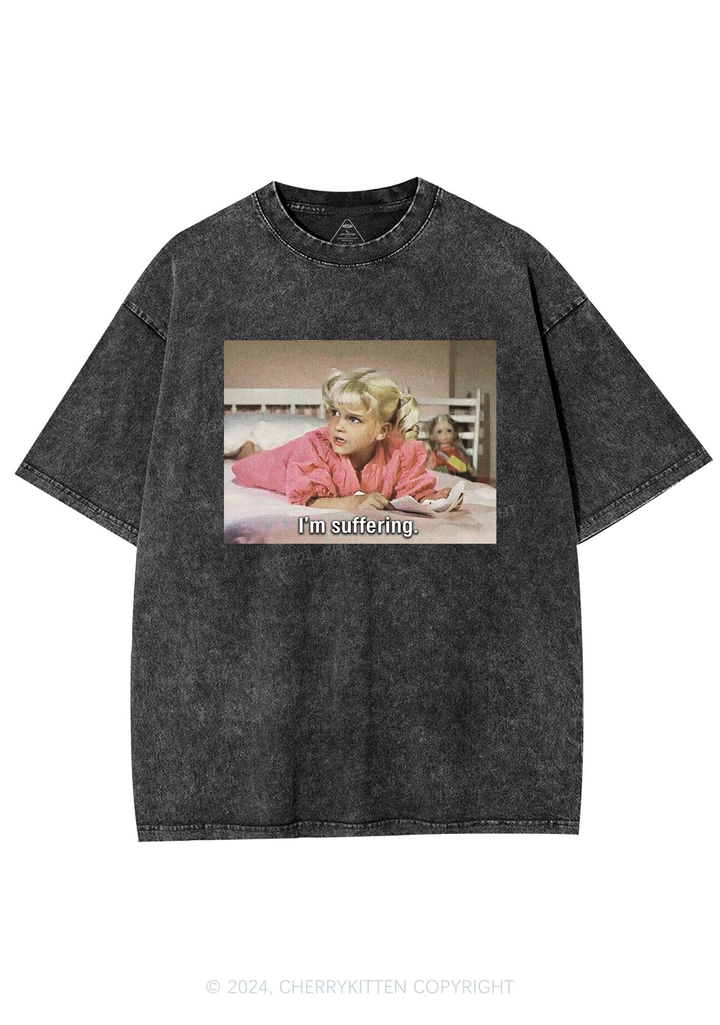 I'm Suffering Y2K Washed Tee Cherrykitten