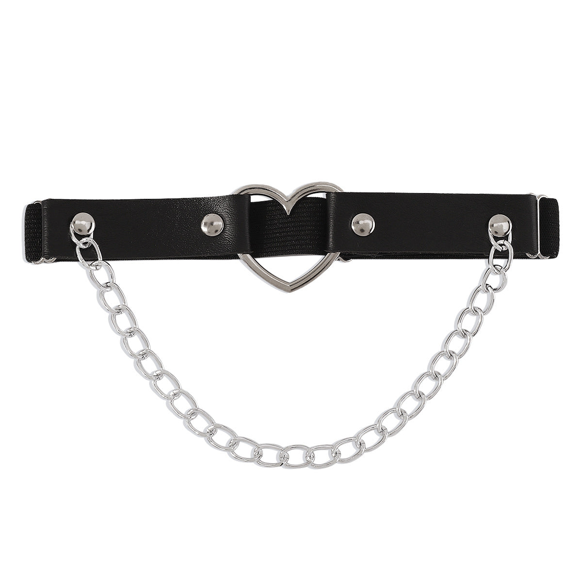 Leather Heart Chain Stud Leg Chain