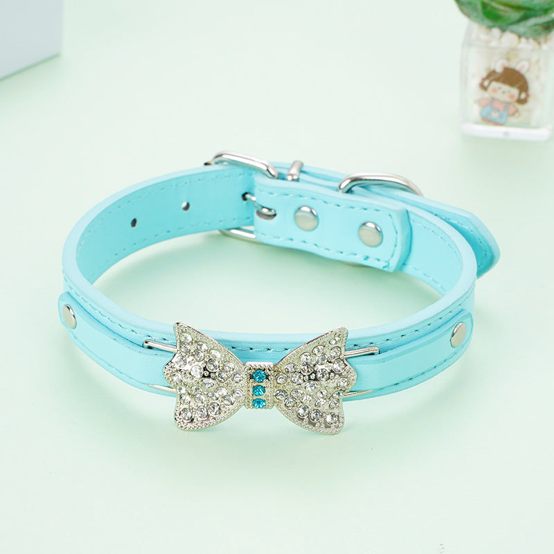 Creative Diamond Bow Dog Leash Pet Collar