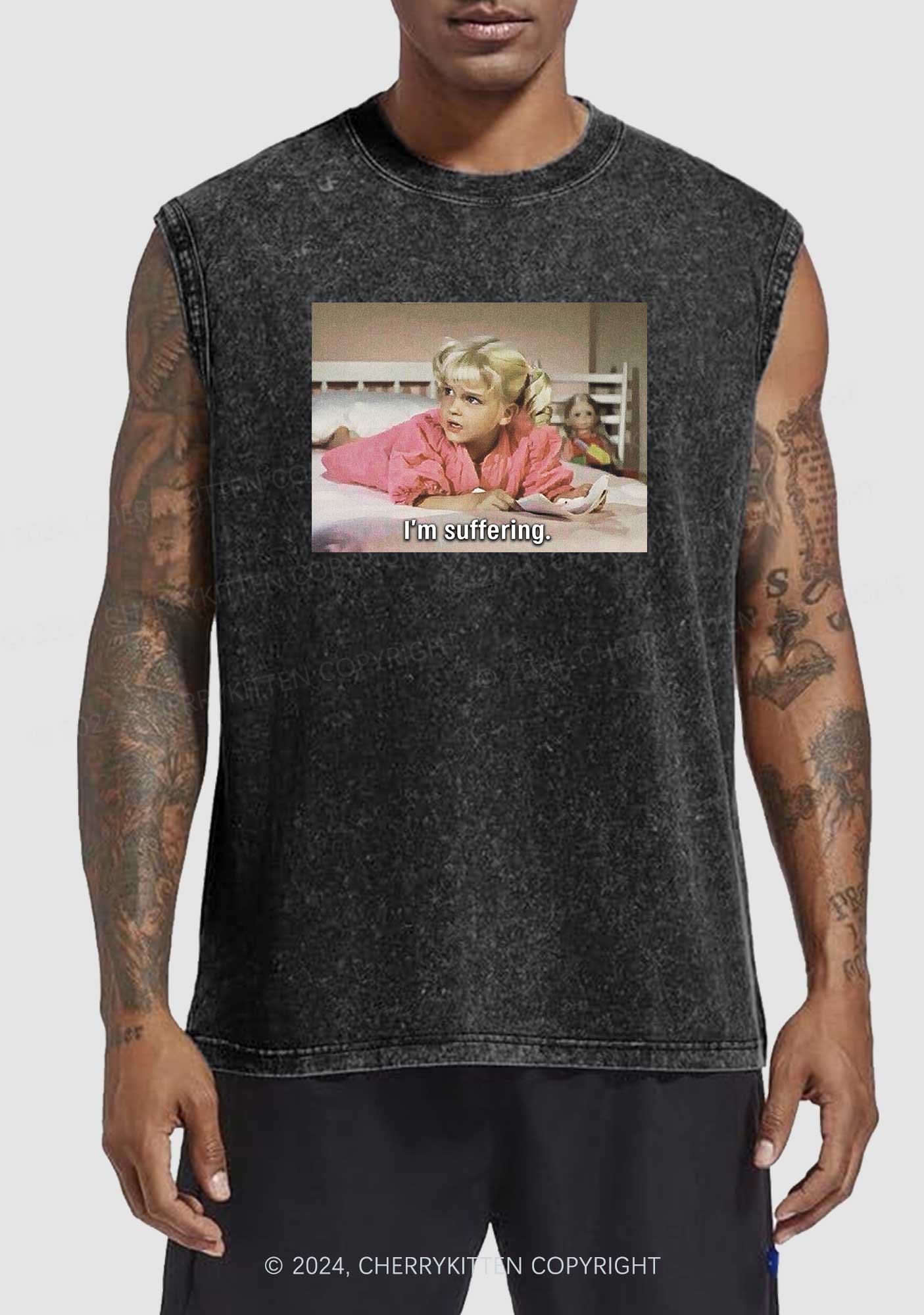 I'm Suffering Y2K Washed Tank Cherrykitten