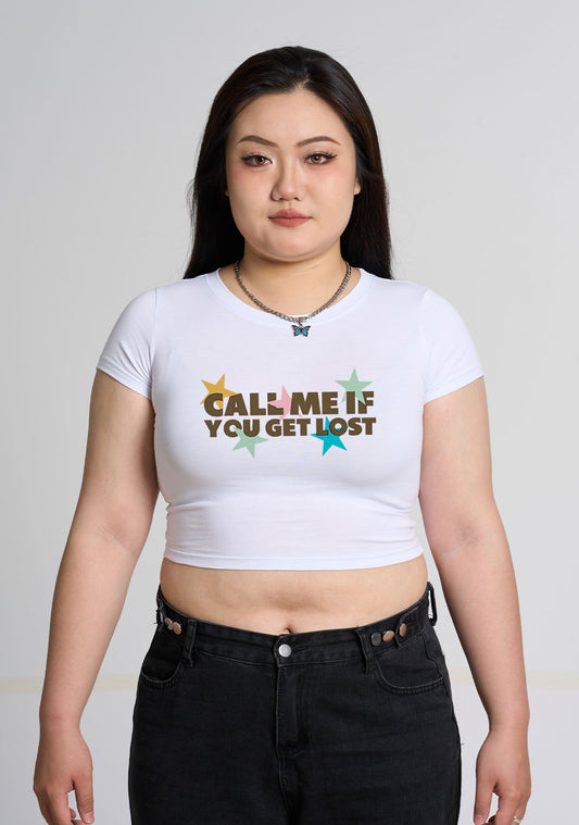 Curvy Call Me If You Get Lost Baby Tee
