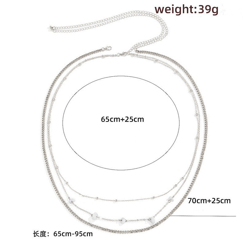Double Layer Colorful Gravel Waist Chain