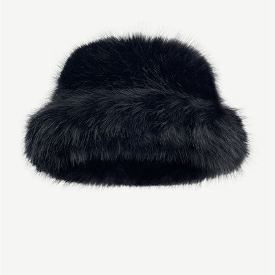 Solid Color Y2K Faux Fur Plush Bucket Hat Cherrykitten