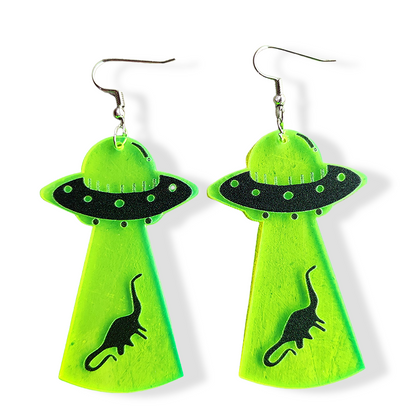 Halloween Fluorescent Acrylic UFO Earrings