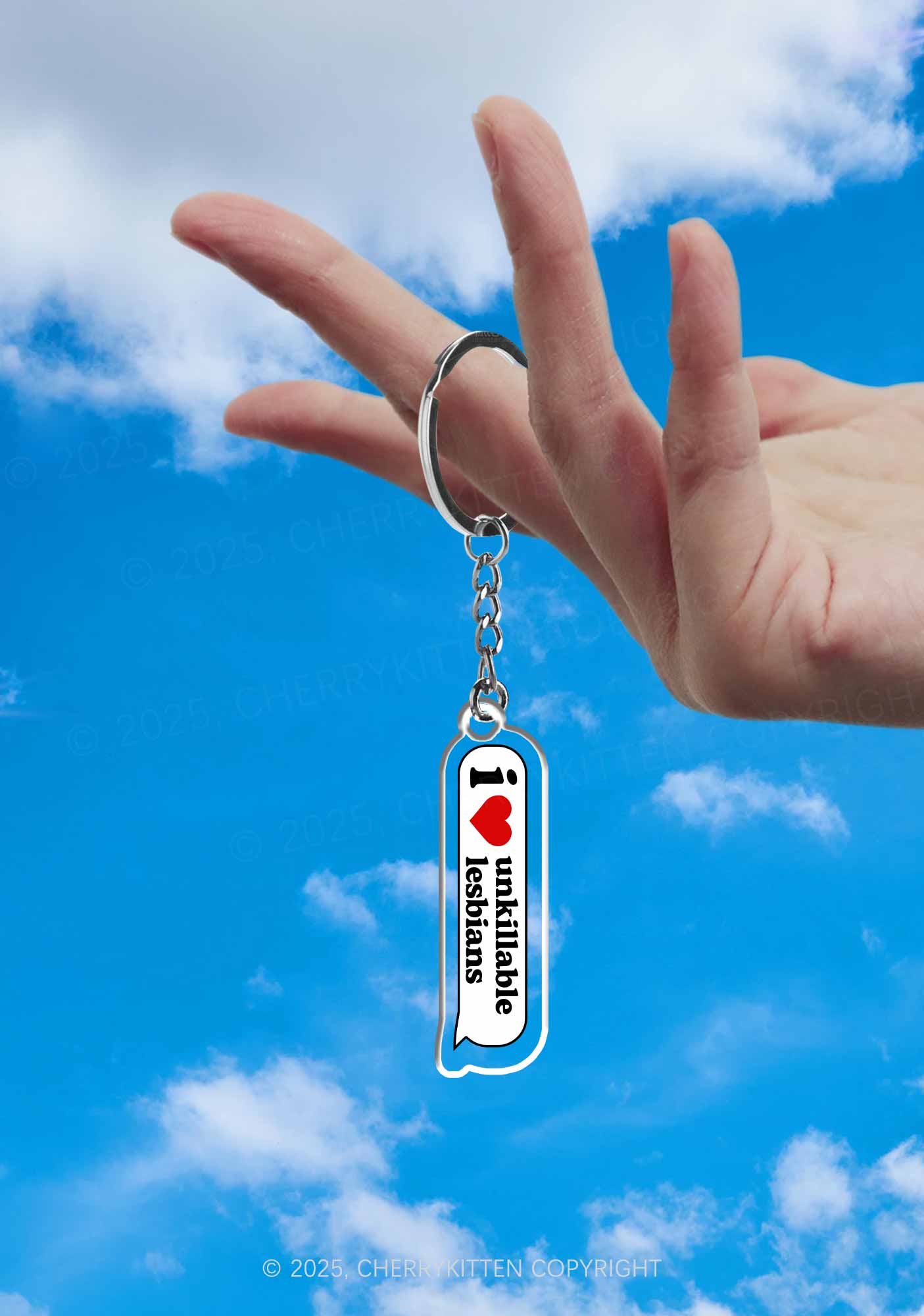 I Love Unkillable Lesbians Pride 1Pc Y2K Keychain Cherrykitten