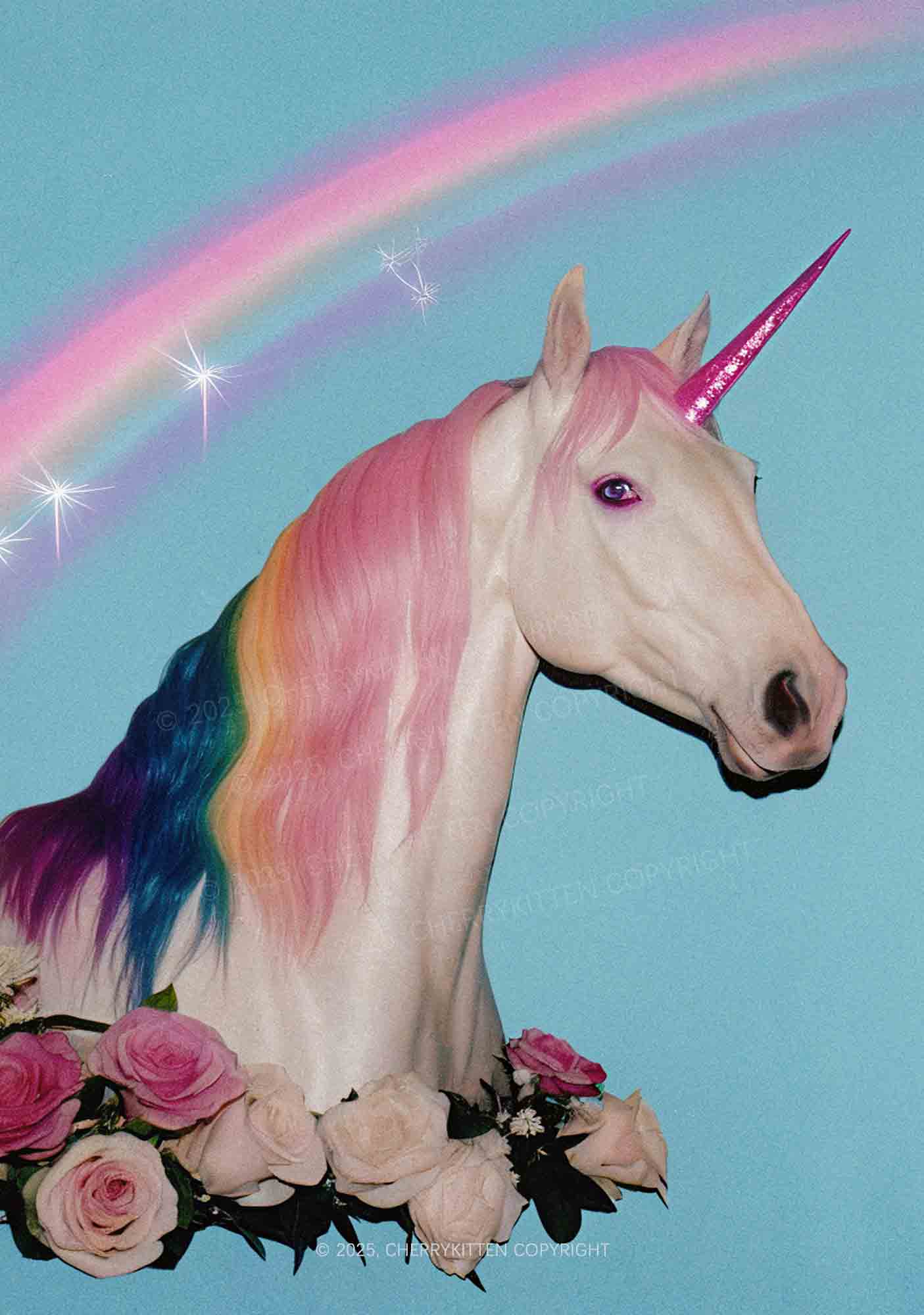 Colorful Unicorn Y2K Print Slip Dress Cherrykitten