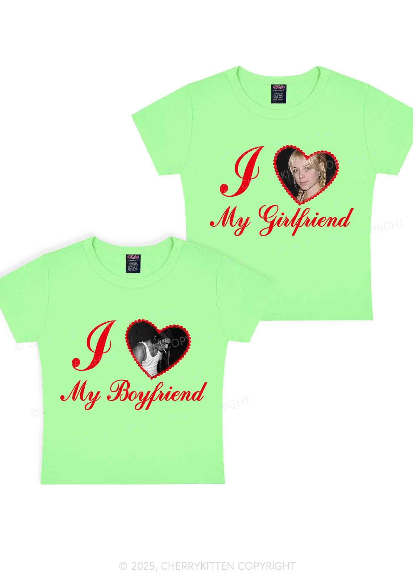 Custom Heart My BF GF Y2K Valentine's Day Baby Tee Cherrykitten