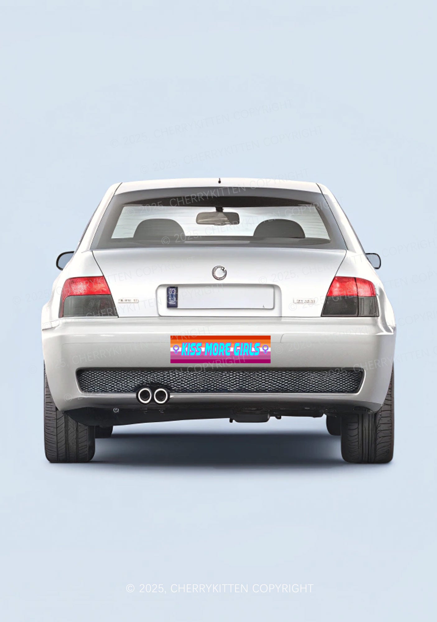 Kiss More Girls Pride Y2K Car Bumper Magnet Cherrykitten