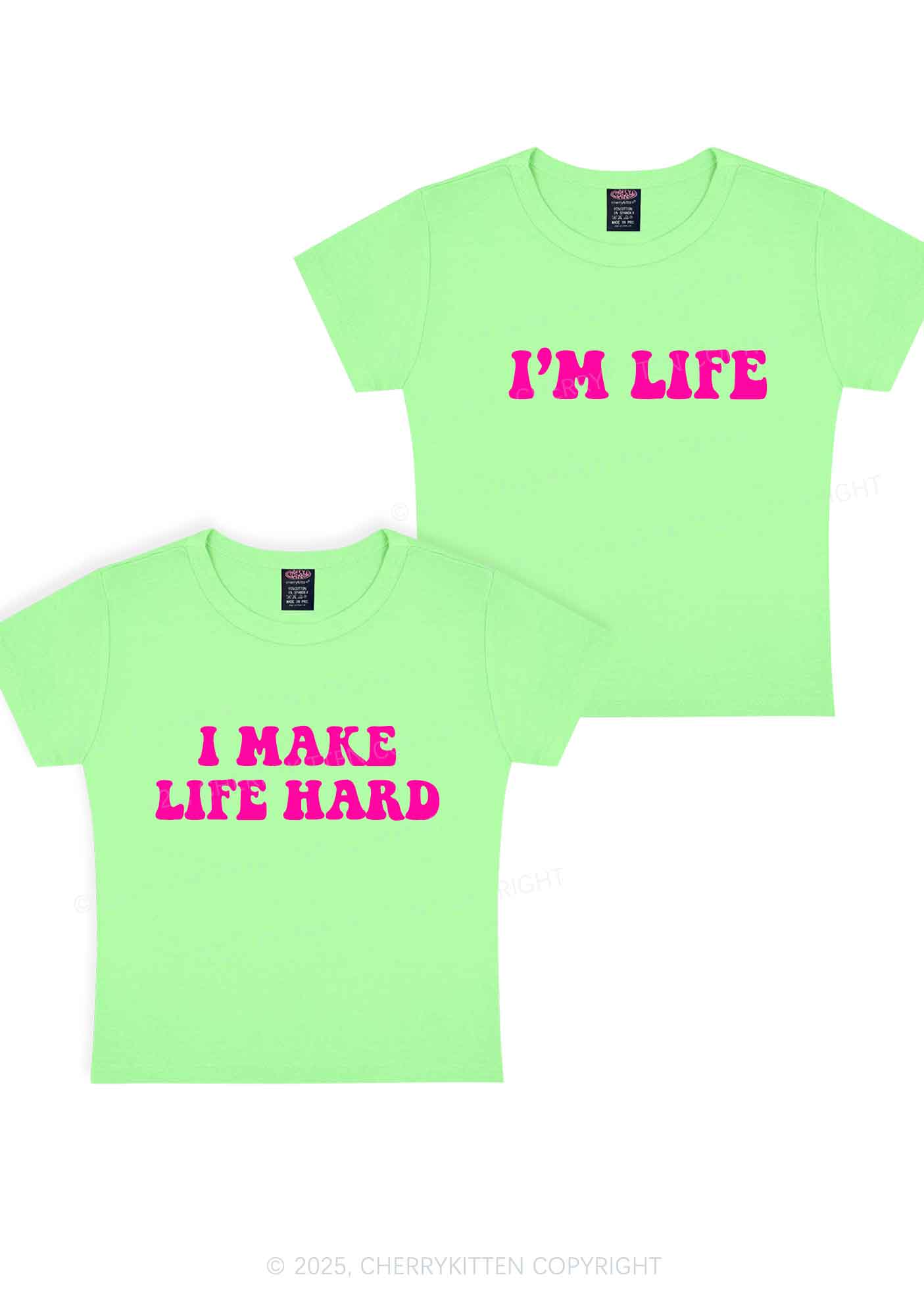 I Make Life Hard Y2K Valentine's Day Baby Tee Cherrykitten