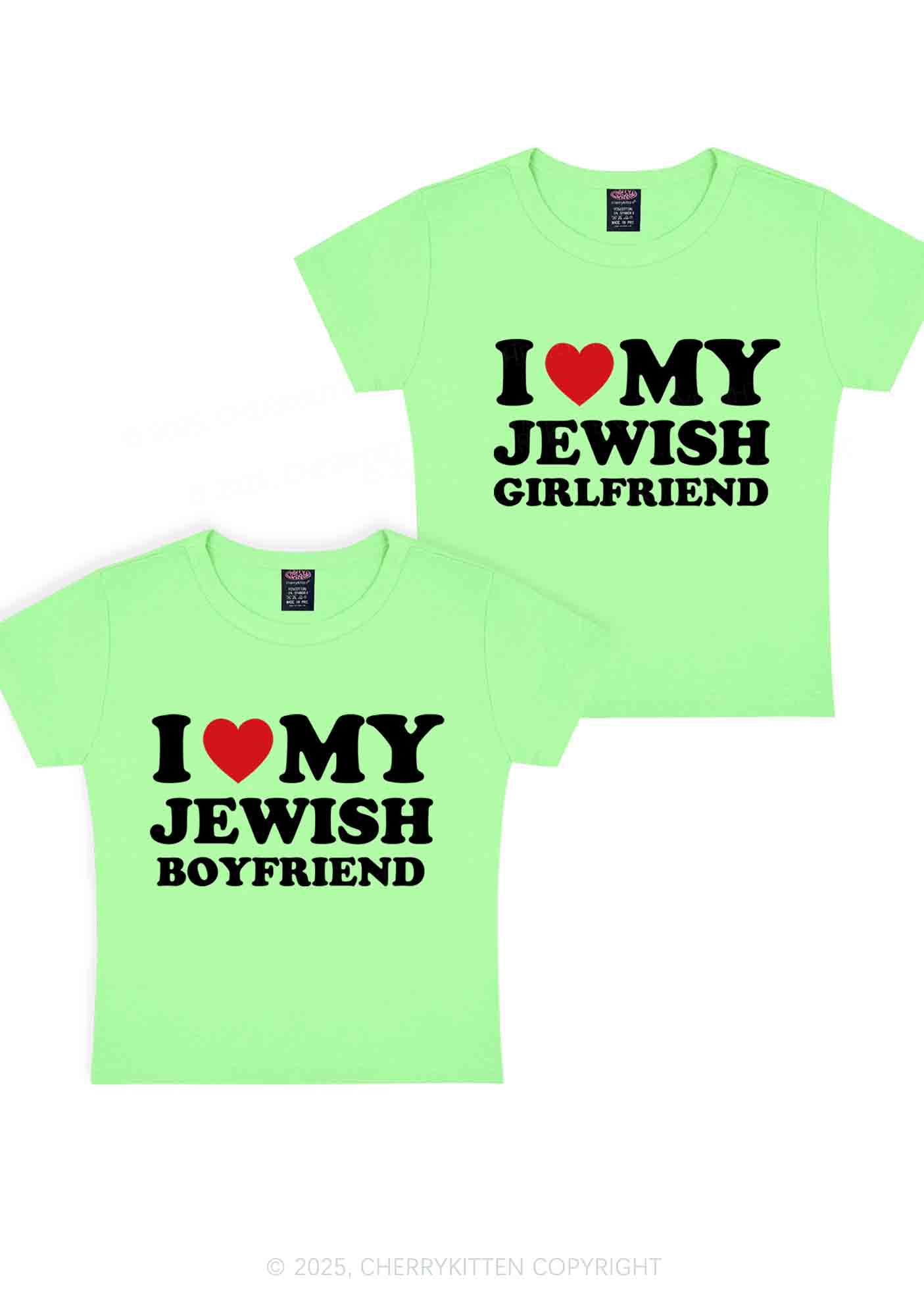 Custom I Love My Jewish GF BF Y2K Valentine's Day Baby Tee Cherrykitten