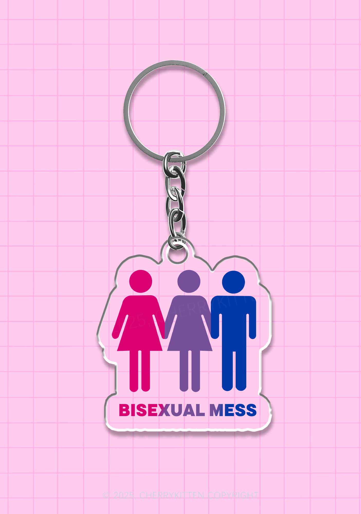 Bisexual Mess Love Pride 1Pc Y2K Keychain Cherrykitten
