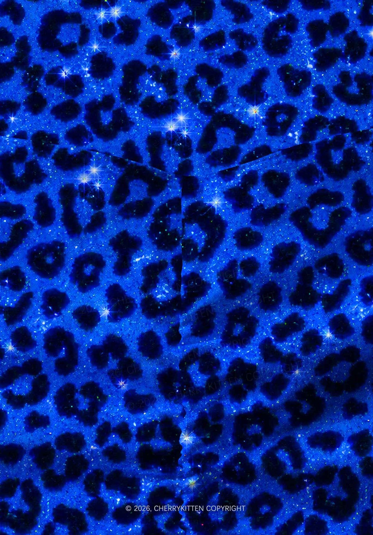 Royal Blue Leopard Y2K Print Gym Shorts Cherrykitten
