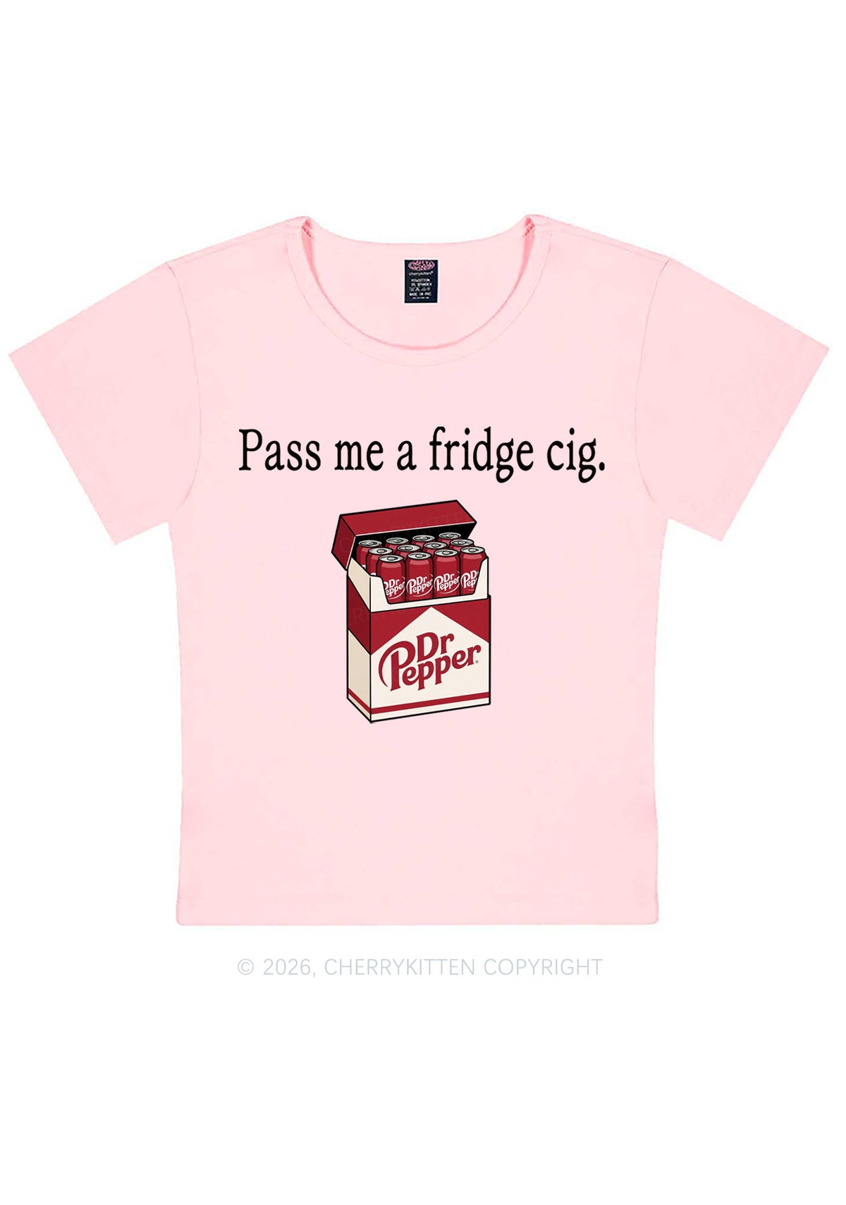 Pass Me A Fridge Cig Red Drinks Y2K Baby Tee Cherrykitten